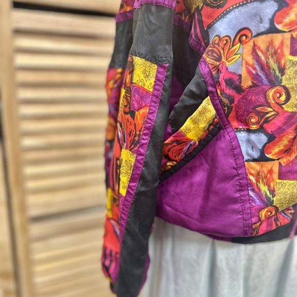 Vintage Express 100% Silk Baroque Windbreaker Size M - Picture 5 of 7